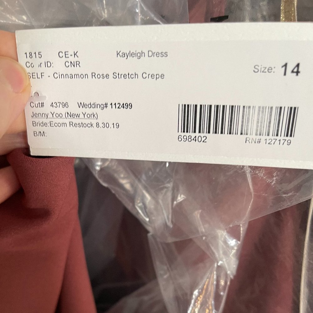 Jenny Yoo Kayleigh Cinnamon Rose Sz 14 - brand new, never worn! - Picture 3 of 3